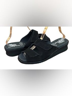 Spring Step by L’Artiste Mara blk nubuck Velcro comfort sandals WM 9 travel